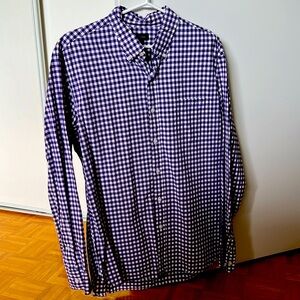 J.Crew men’s casual button up shirt. Purple check